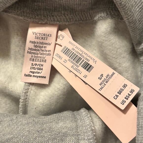 Victoria's Secret Women’s Small Sweatpants Wide Leg Fleece Lace Up Pants Grey - Picture 6 of 13